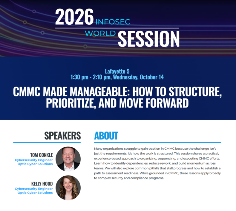 Infosec World CMMC Made Manageable Infosec World CMMC Made Manageable